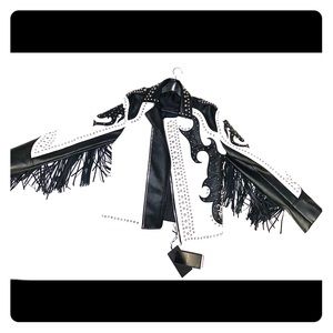 Black and White Cowboy Leather Jacket